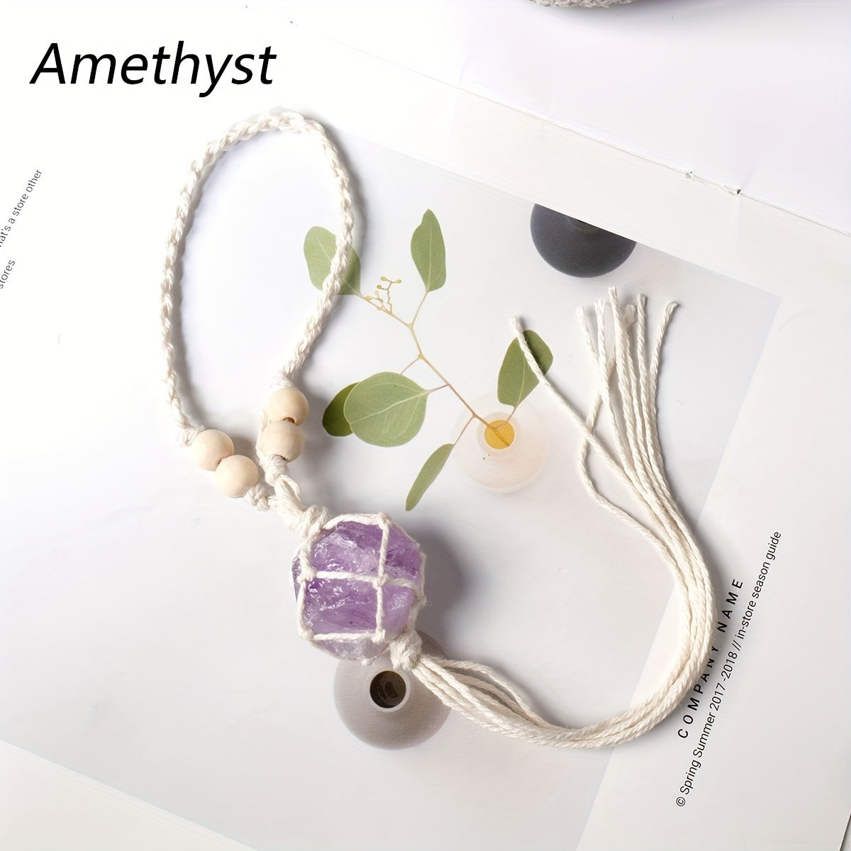1pc Handmade Natural Crystal Rough Stone Car Pendant - Unique Irregular Shape Home Decoration, No Power Supply, No Feathers, Suitable for All Occasions