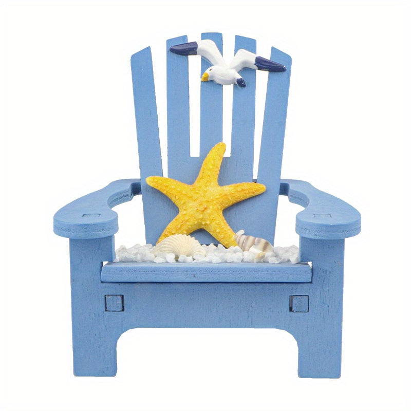 1pc, Wooden Handmade Mini Chair Ornament Beach Decor Nautical Decoration For Bathroom Bedroom Decor Home Decor Article Home Office Desk