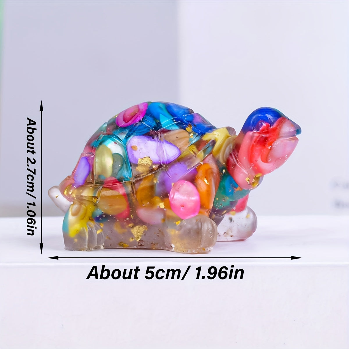 1pc, Natural Crystal Gravel Stone Resin Wrapped Small Turtle - Desktop Decoration Home Decoration, Chakra Meditation Gifts