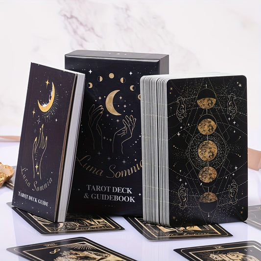 KEPNOY Luna Somnia Tarot Deck with Guidebook, 78-Card Standard Size, Paper Material, Fortune Telling Game for Halloween, Christmas, Thanksgiving Gift
