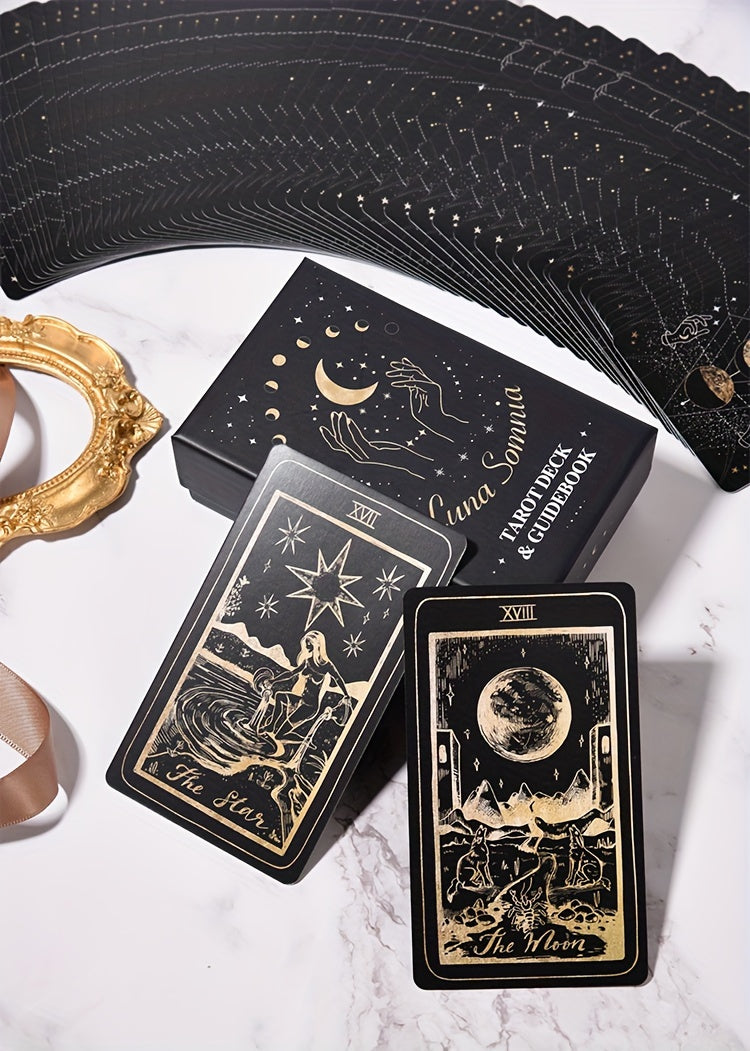 KEPNOY Luna Somnia Tarot Deck with Guidebook, 78-Card Standard Size, Paper Material, Fortune Telling Game for Halloween, Christmas, Thanksgiving Gift