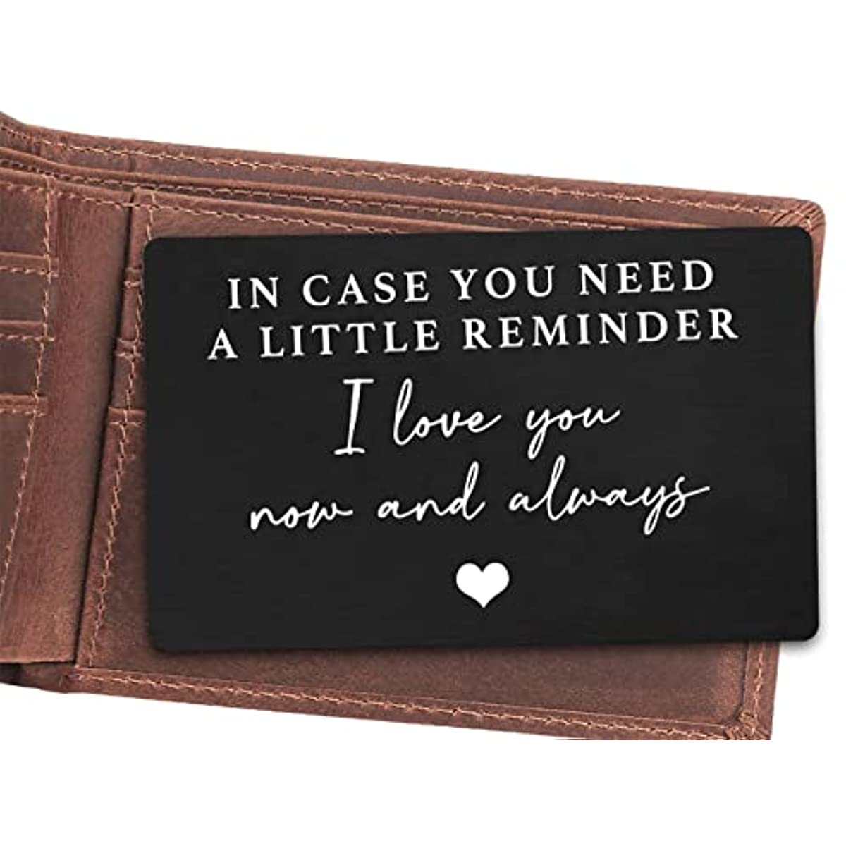 Personalized Engraved Wallet Card Decoration Gift for Boyfriend Husband - Aluminum Alloy - I Love You Message - For Wedding, Christmas, Valentine's Day, Birthday - Perfect Gift for Him