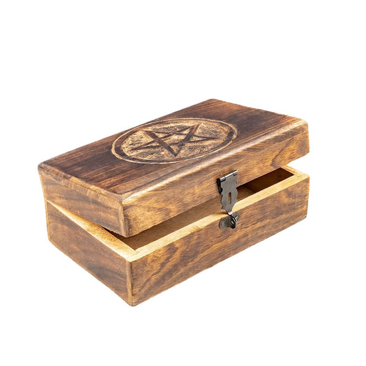 1pc Pentagram Crystal Wooden Box Jewelry Organizer Display Jewelry Case Boxes Earrings Necklace Ring Portable Jewelry Box Wooden Storage Box