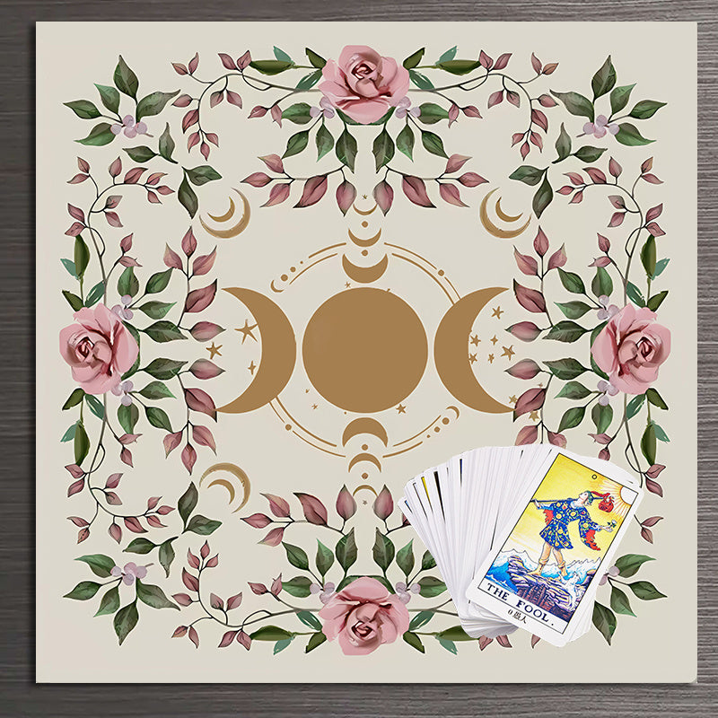 1pc, Triple Moon Altar Cloth Alter Cloth Tarot Cloth For Spread Tarot Reading Cloth Moon Phase Tarot Mat Altar Decor Witchy Witch, Party Decor, Party Supplies, Interactive Game, Party Game, Holiday Game, Creative Small Gift,