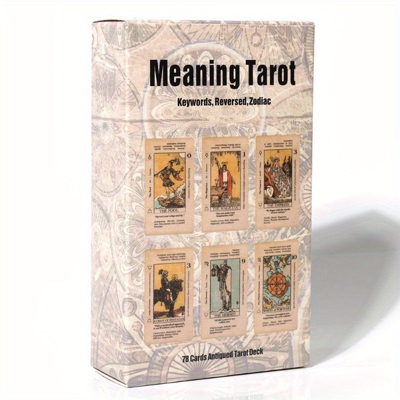 Meaning Tarot Card With Meaning On Them Beginner Tarot Keyword Antiqued Tarot Deck Learn Tarot 78 Cards, Gaming Gift