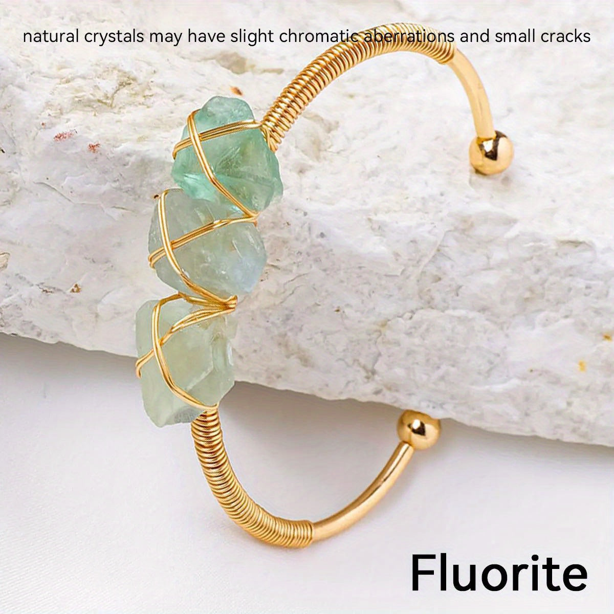Runyangshi Natural Crystal Bracelet - Raw Stone for Women, Protection & Meditation, Perfect for Yoga, Reiki, Chakras - Versatile for All Seasons, 1pc, Bracelet