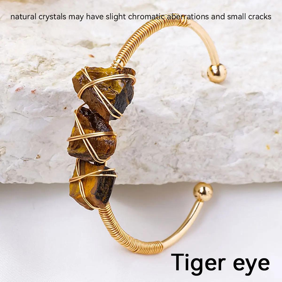 Runyangshi Natural Crystal Bracelet - Raw Stone for Women, Protection & Meditation, Perfect for Yoga, Reiki, Chakras - Versatile for All Seasons, 1pc, Bracelet