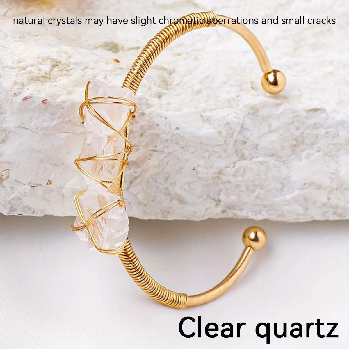 Runyangshi Natural Crystal Bracelet - Raw Stone for Women, Protection & Meditation, Perfect for Yoga, Reiki, Chakras - Versatile for All Seasons, 1pc, Bracelet