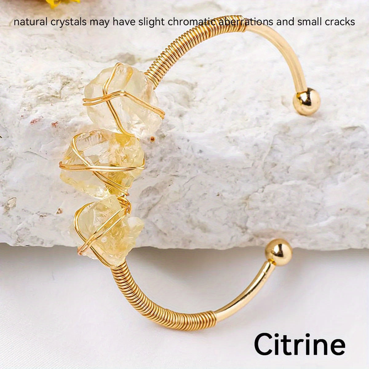 Runyangshi Natural Crystal Bracelet - Raw Stone for Women, Protection & Meditation, Perfect for Yoga, Reiki, Chakras - Versatile for All Seasons, 1pc, Bracelet