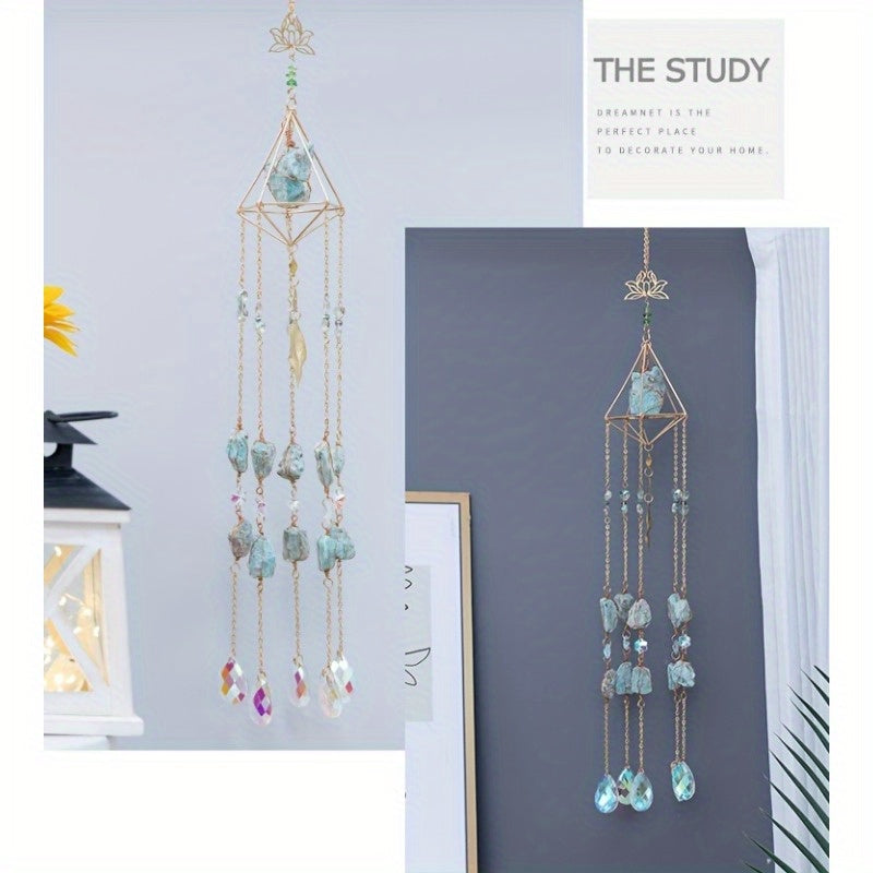 Sunshine Catcher Wind Chime - Crystal Prism Ball, Metal Garden Pendant & Wall Art for Living Room, Nursery, Bedroom Decor