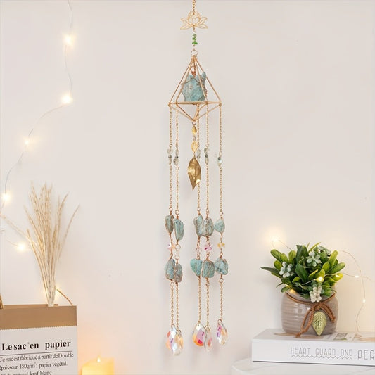 Sunshine Catcher Wind Chime - Crystal Prism Ball, Metal Garden Pendant & Wall Art for Living Room, Nursery, Bedroom Decor