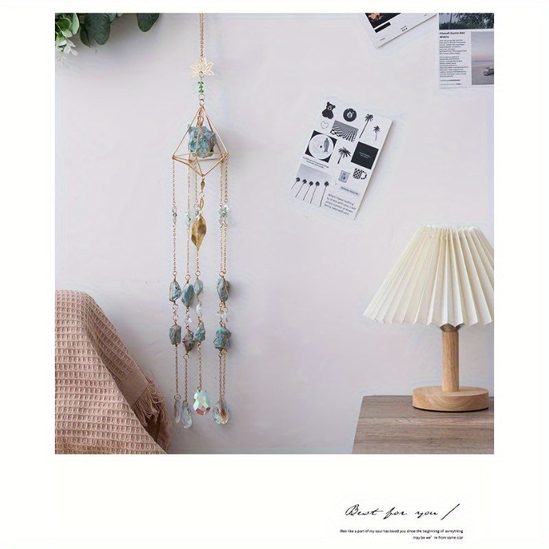 Sunshine Catcher Wind Chime - Crystal Prism Ball, Metal Garden Pendant & Wall Art for Living Room, Nursery, Bedroom Decor