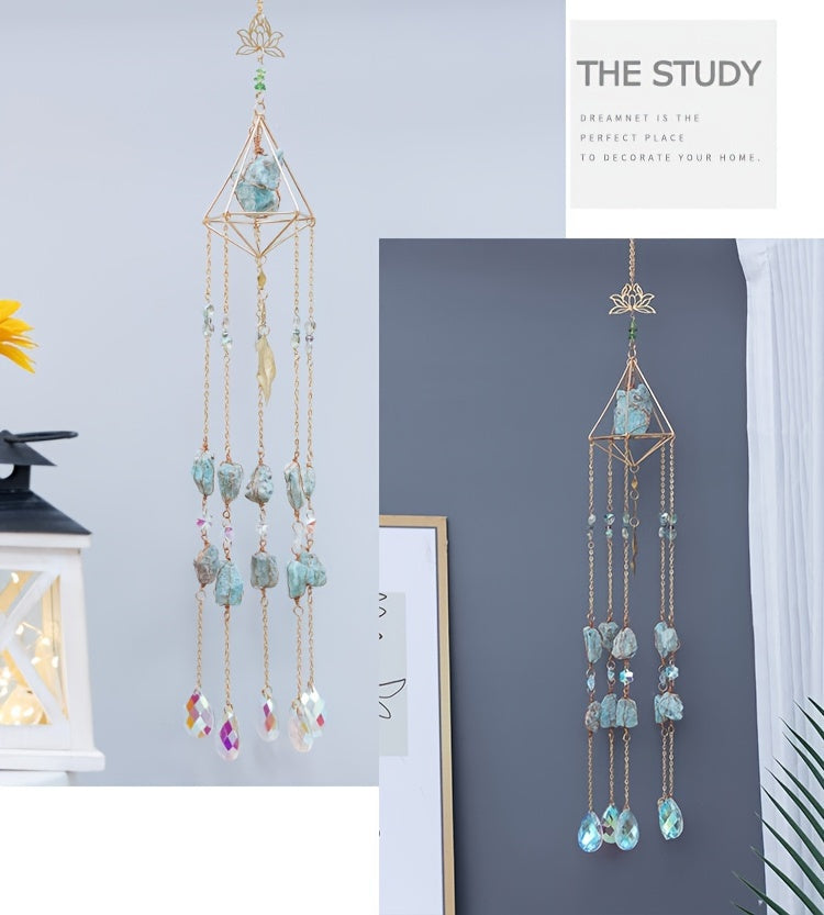 Sunshine Catcher Wind Chime - Crystal Prism Ball, Metal Garden Pendant & Wall Art for Living Room, Nursery, Bedroom Decor