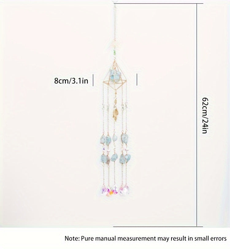 Sunshine Catcher Wind Chime - Crystal Prism Ball, Metal Garden Pendant & Wall Art for Living Room, Nursery, Bedroom Decor