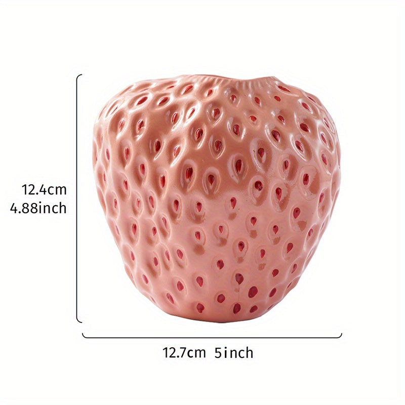 1pc, Handcrafted Resin Strawberry Vase - Perfect for Home Decor, Weddings, and More!