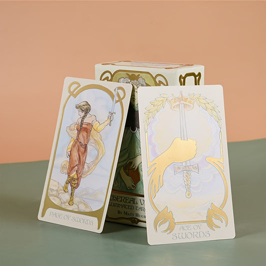 KEPNOY Ethereal Visions Tarot Deck - 78 Cards, Standard Size, Fortune Telling & Party Game, Perfect for Halloween, Thanksgiving, Christmas Gifts