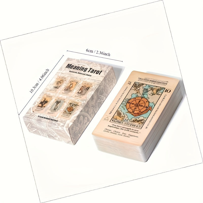 Meaning Tarot Card With Meaning On Them Beginner Tarot Keyword Antiqued Tarot Deck Learn Tarot 78 Cards, Gaming Gift
