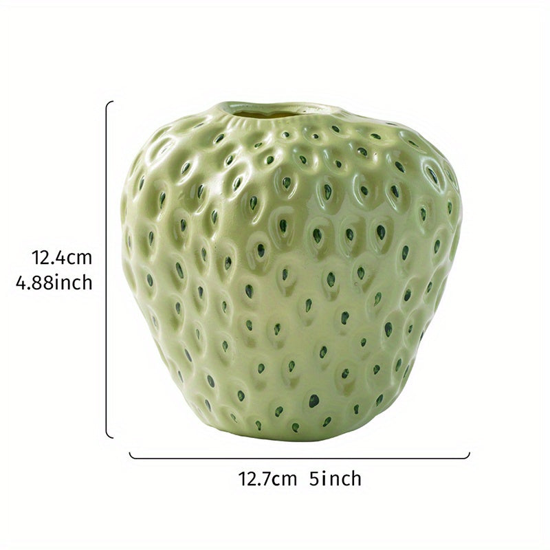 1pc, Handcrafted Resin Strawberry Vase - Perfect for Home Decor, Weddings, and More!