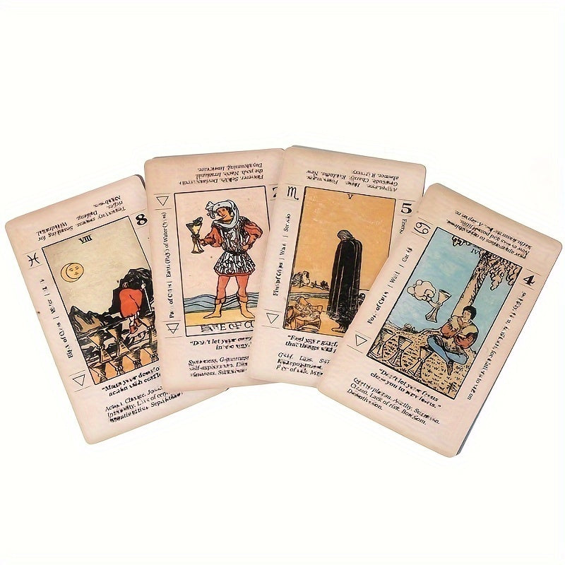 Meaning Tarot Card With Meaning On Them Beginner Tarot Keyword Antiqued Tarot Deck Learn Tarot 78 Cards, Gaming Gift