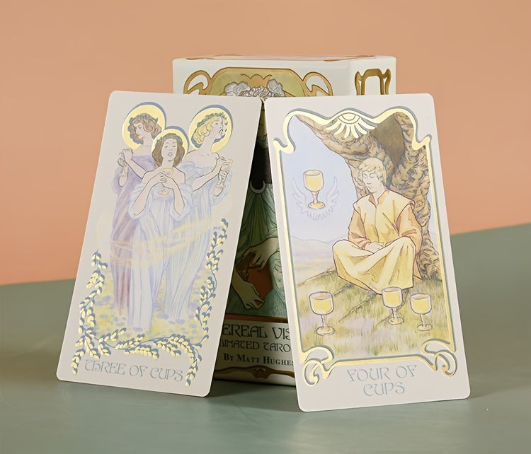 KEPNOY Ethereal Visions Tarot Deck - 78 Cards, Standard Size, Fortune Telling & Party Game, Perfect for Halloween, Thanksgiving, Christmas Gifts