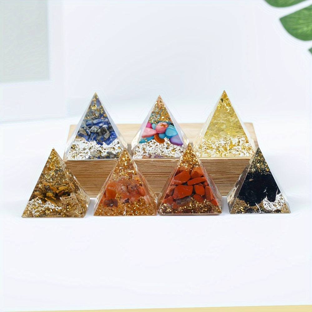 1pc 3cm Crystal Crushed Stone Ornament, Collectible Figurines Resin Drop Glue Desktop Small Ornament, Creative Holiday Gift, Tabletop Decoration, Christmas Gift