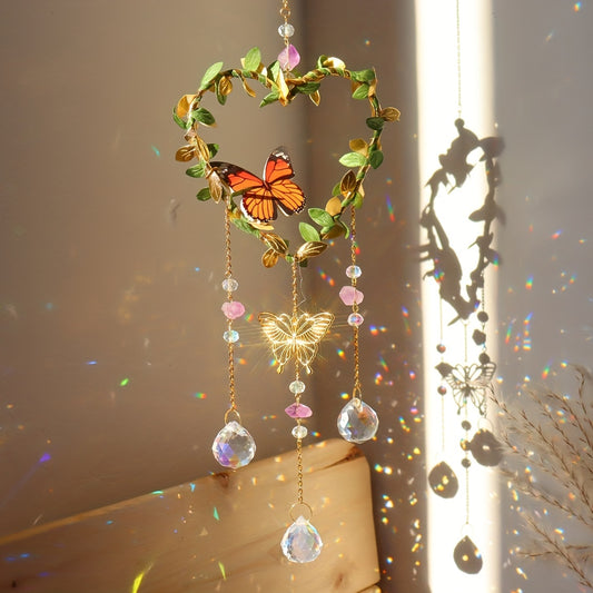 1pc Crystal Sun Catcher, Moon Wind Chime Pendant For Wedding Party Home Decoration Car Hanging Hanging Ornament Suncatcher, Photo Props, Outdoor Decor