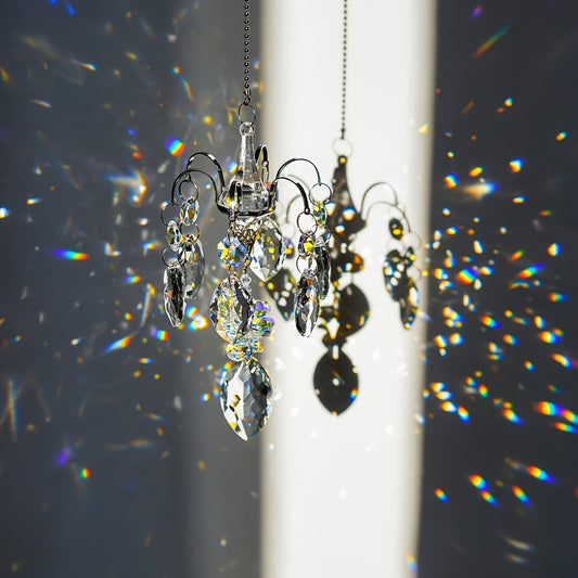 Crystal Bead Chandelier Branch Mirror Hanging Ornament, Prism Rainbow Manufacturer, Suitable for Home, Garden, Car, Anniversary Gift, Party Gift, Christmas Present, Perfect Gift for Any Occasion