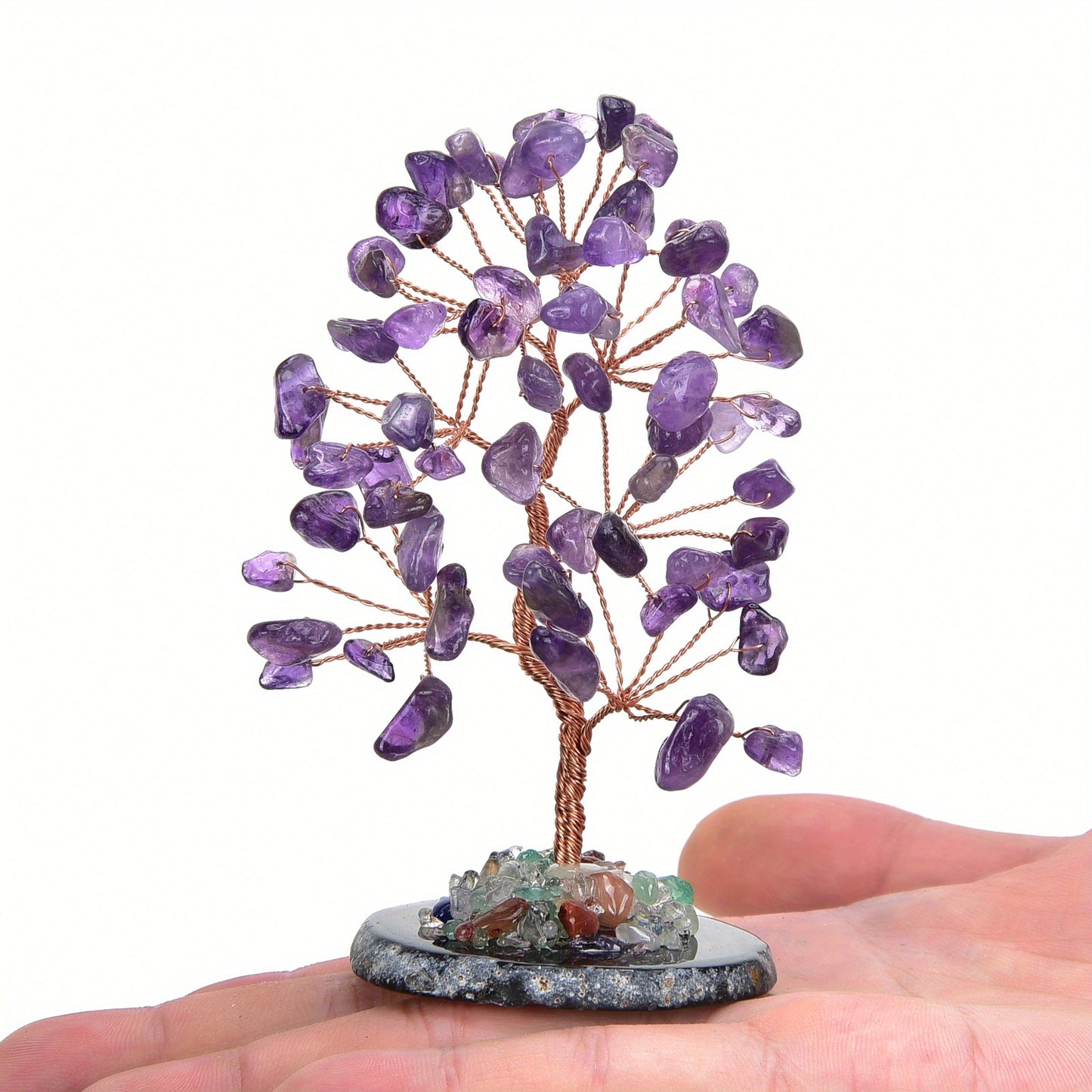 1pc Crystal Tree, Crystal Stone Natural Reiki Crystal Gemstone 7 Chakra Healing Crystal, Shaking Money Tree, Home Office Desk Crystal Decoration Gemstone Energy Decoration Reiki Luck Crystal Gift Home Decor Simulation Plant S
