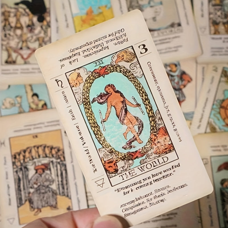 Meaning Tarot Card With Meaning On Them Beginner Tarot Keyword Antiqued Tarot Deck Learn Tarot 78 Cards, Gaming Gift