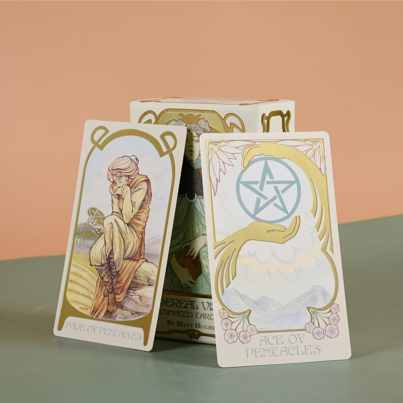 KEPNOY Ethereal Visions Tarot Deck - 78 Cards, Standard Size, Fortune Telling & Party Game, Perfect for Halloween, Thanksgiving, Christmas Gifts