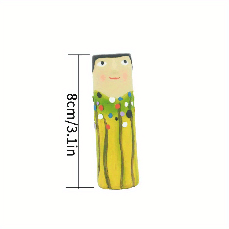 1pc Resin Spring Family Bud Vase, Bohemian Character Vase for Shelf Decor, Bathroom, Bedroom, Home Office, Wife Gift