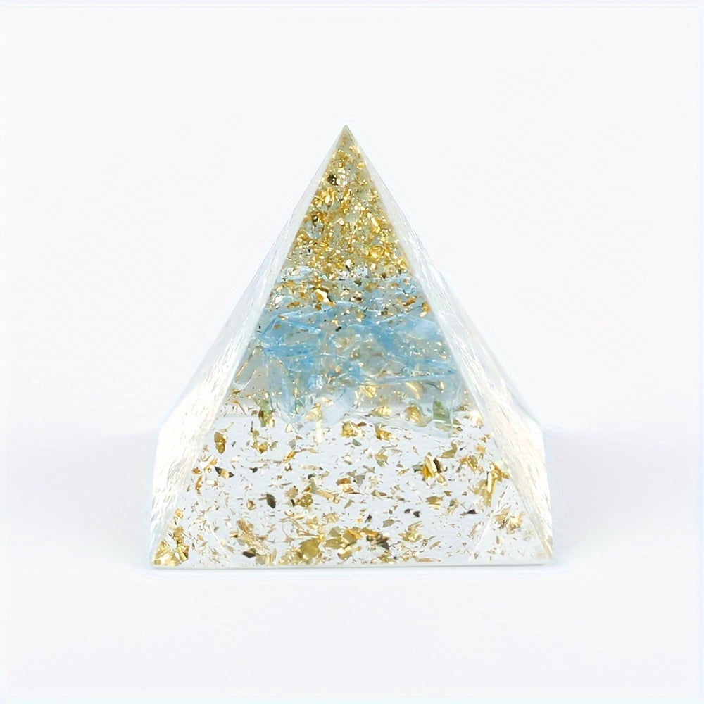 1pc Crystal Fragment Ornament, Pyramid Triangle Epoxy Resin Drop Glue Desktop Small Ornament, Holiday Gift, Car Decorations, Home Decorations