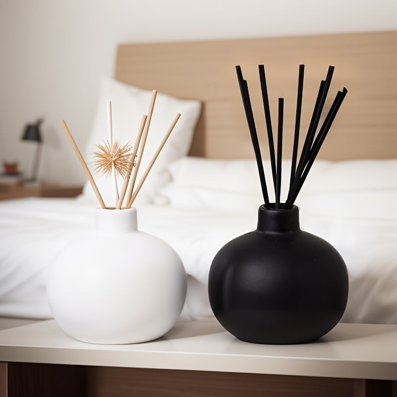 1pc Ceramic Fragrance Reed Diffuser Bottle Ceramic Vase Round Diffuser Jar 8.99cm Fragrance Accessories Use for DIY Replacement