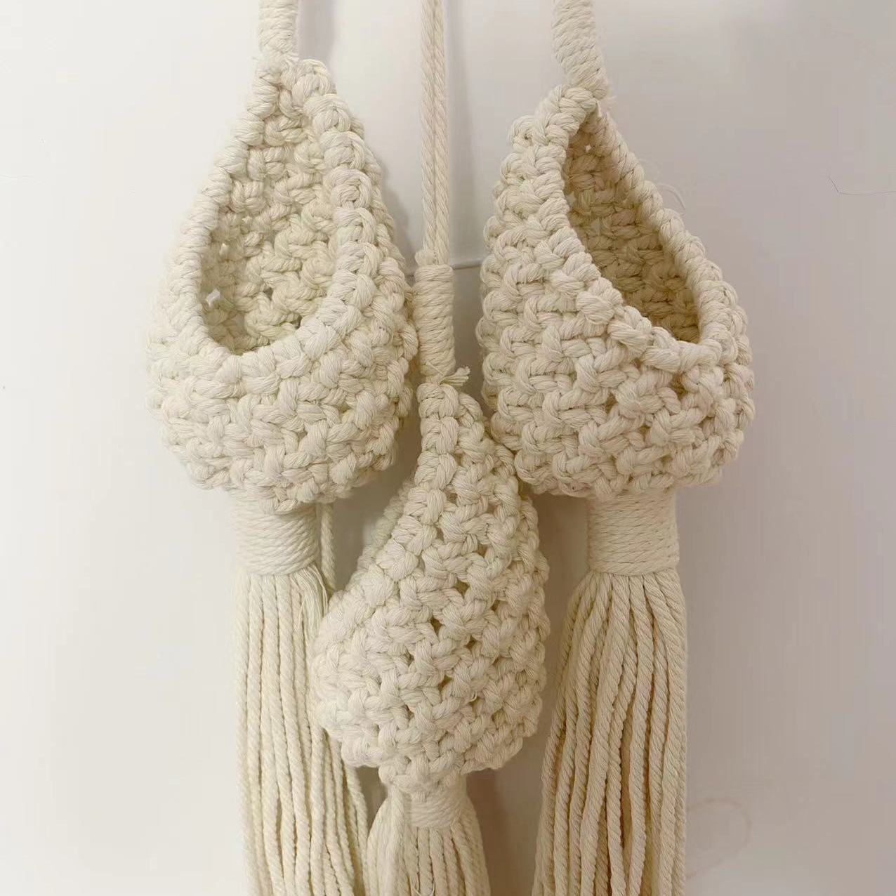 Gounong Handmade 1/2/3pcs, Indoor Small Plants, Bohemian Home Decoration Room Decoration Garden Indoor Garden, Hanging Flower Pots, Indoor Jungle, Bohemian Hanging Plants Hanging Air Plants Hanging Basket,