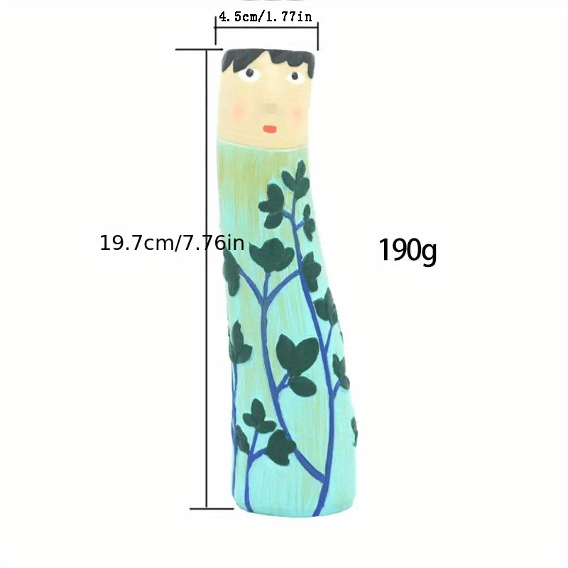 1pc Resin Spring Family Bud Vase, Bohemian Character Vase for Shelf Decor, Bathroom, Bedroom, Home Office, Wife Gift