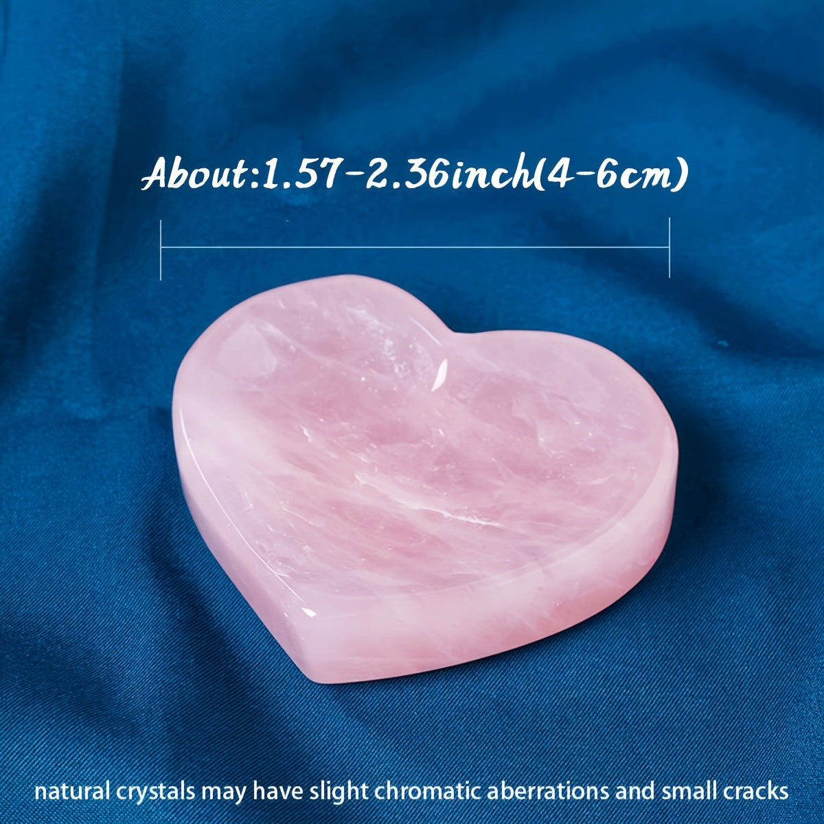 Runyangshi Pink Rose Quartz Heart-Shaped Crystal Bowl - Polished Natural Stone, Perfect for Home & Office Decor, Ideal Gift for Christmas, Mother's Day, Valentine's