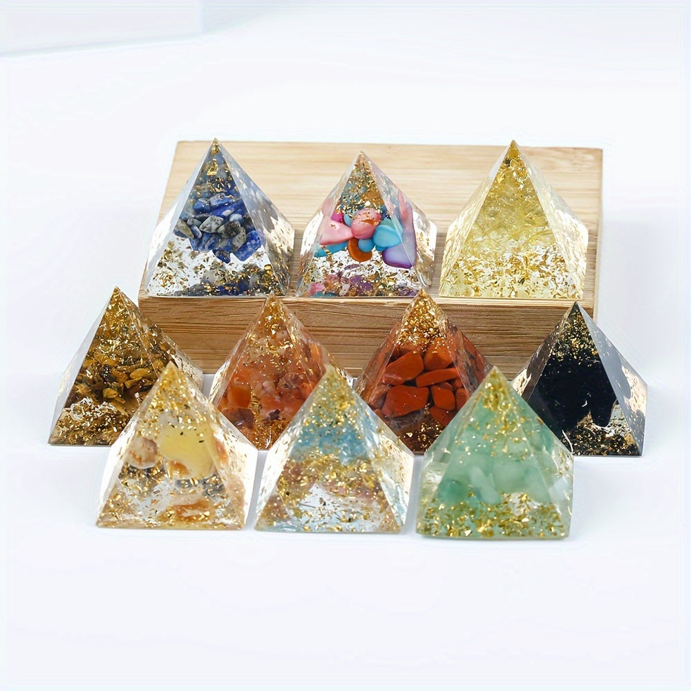 1pc 3cm Crystal Crushed Stone Ornament, Collectible Figurines Resin Drop Glue Desktop Small Ornament, Creative Holiday Gift, Tabletop Decoration, Christmas Gift