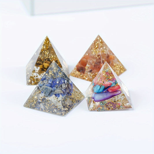 1pc 3cm Crystal Crushed Stone Ornament, Collectible Figurines Resin Drop Glue Desktop Small Ornament, Creative Holiday Gift, Tabletop Decoration, Christmas Gift