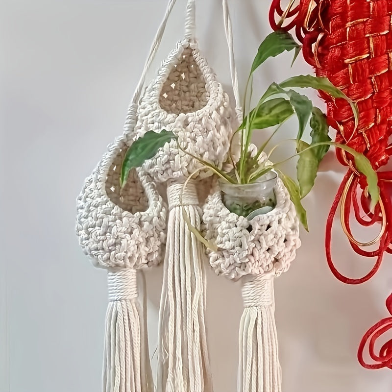 Gounong Handmade 1/2/3pcs, Indoor Small Plants, Bohemian Home Decoration Room Decoration Garden Indoor Garden, Hanging Flower Pots, Indoor Jungle, Bohemian Hanging Plants Hanging Air Plants Hanging Basket,