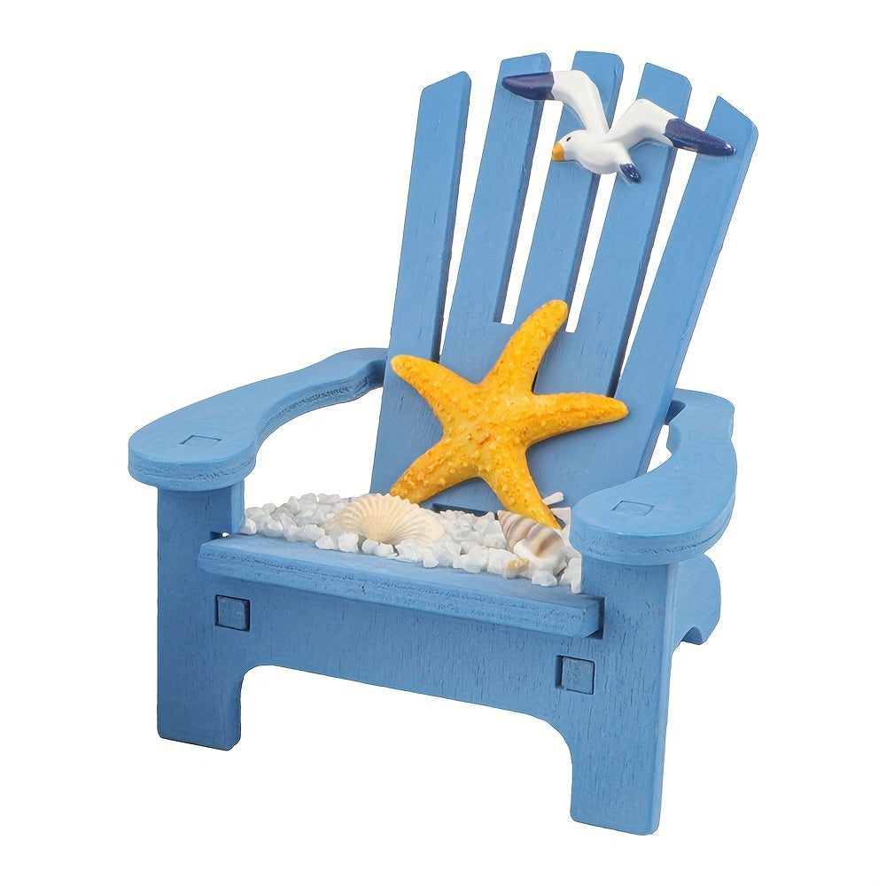 1pc, Wooden Handmade Mini Chair Ornament Beach Decor Nautical Decoration For Bathroom Bedroom Decor Home Decor Article Home Office Desk
