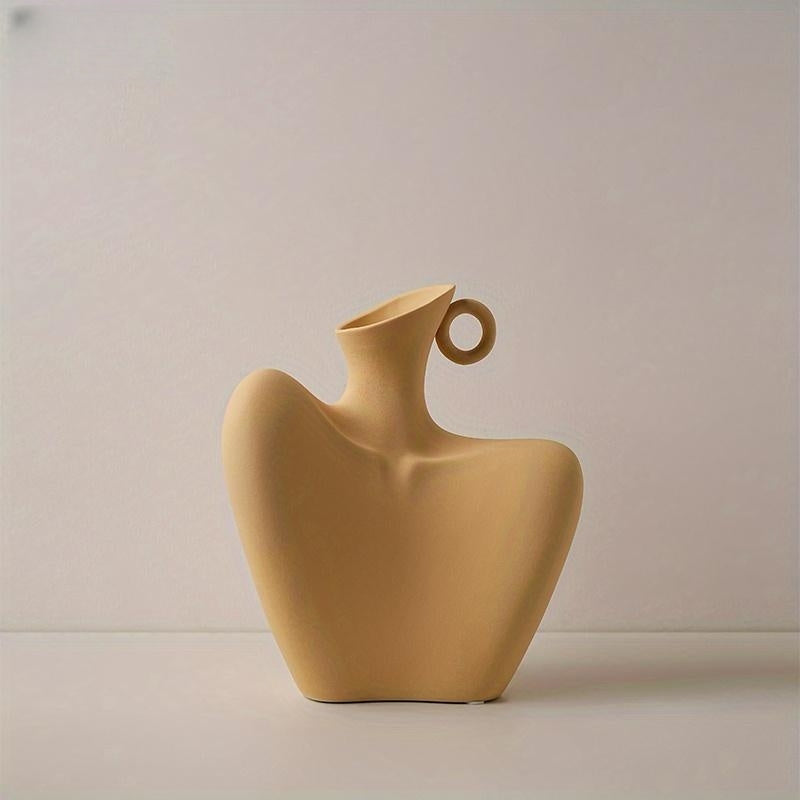 Unique Collarbone Statue Vase - Modern Abstract Ceramic Art for Minimalist Home Decor, Living Room Centerpieces, Rustic Farmhouse Table Decoration, and Room Decor - Perfect Eid Al-Adha Mubarak Gift Idea