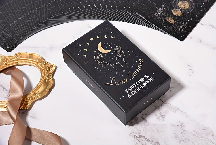 KEPNOY Luna Somnia Tarot Deck with Guidebook, 78-Card Standard Size, Paper Material, Fortune Telling Game for Halloween, Christmas, Thanksgiving Gift