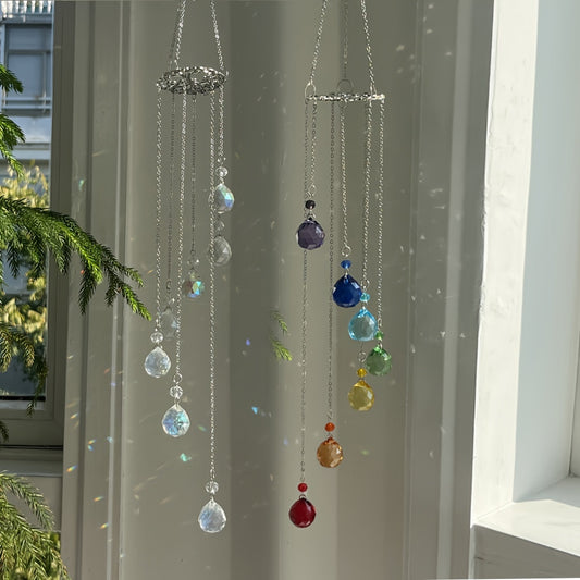 Tree of Life Hanging Sun Catcher, Seven Color AB Lantern Decorative Ball Crystal Wind Chime, Rainbow Maker, Used for Home, Garden, Window, Wedding Decoration, Festival Gifts, Friend Gifts