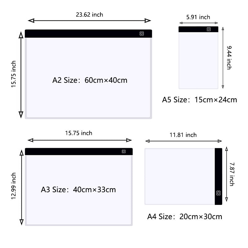 A2/A3/A4/A5 Copy Board Three Layers Dimmable Led Light Pad Eye Protection Easier Drawing Board Pad Tracing Light Box For Rhinestone Painting Thanksgiving, Christmas Gift Easter Gift -winter, new year