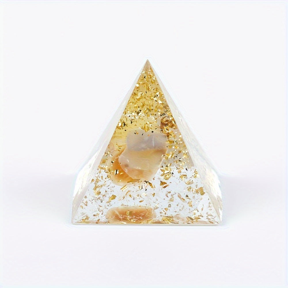 1pc Crystal Fragment Ornament, Pyramid Triangle Epoxy Resin Drop Glue Desktop Small Ornament, Holiday Gift, Car Decorations, Home Decorations