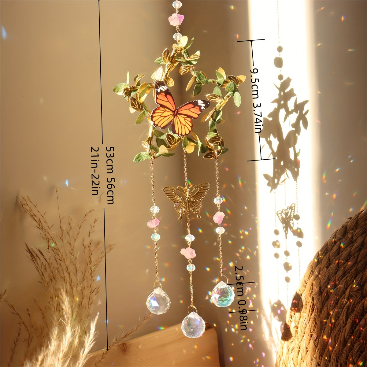 1pc Crystal Sun Catcher, Moon Wind Chime Pendant For Wedding Party Home Decoration Car Hanging Hanging Ornament Suncatcher, Photo Props, Outdoor Decor