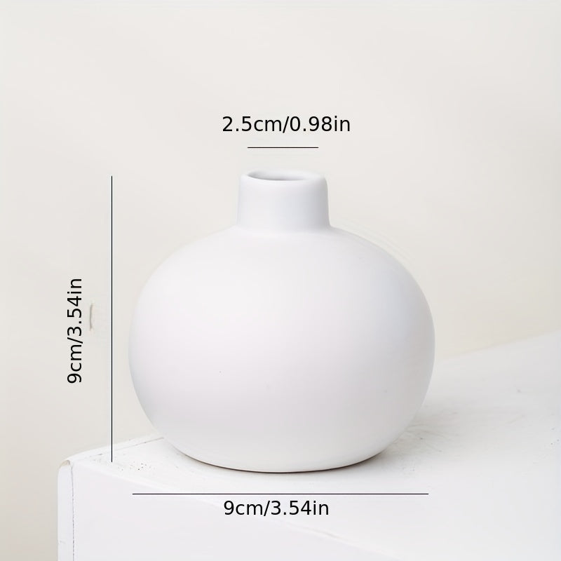 1pc Ceramic Fragrance Reed Diffuser Bottle Ceramic Vase Round Diffuser Jar 8.99cm Fragrance Accessories Use for DIY Replacement