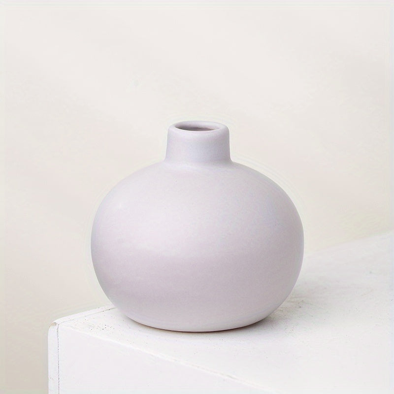 1pc Ceramic Fragrance Reed Diffuser Bottle Ceramic Vase Round Diffuser Jar 8.99cm Fragrance Accessories Use for DIY Replacement