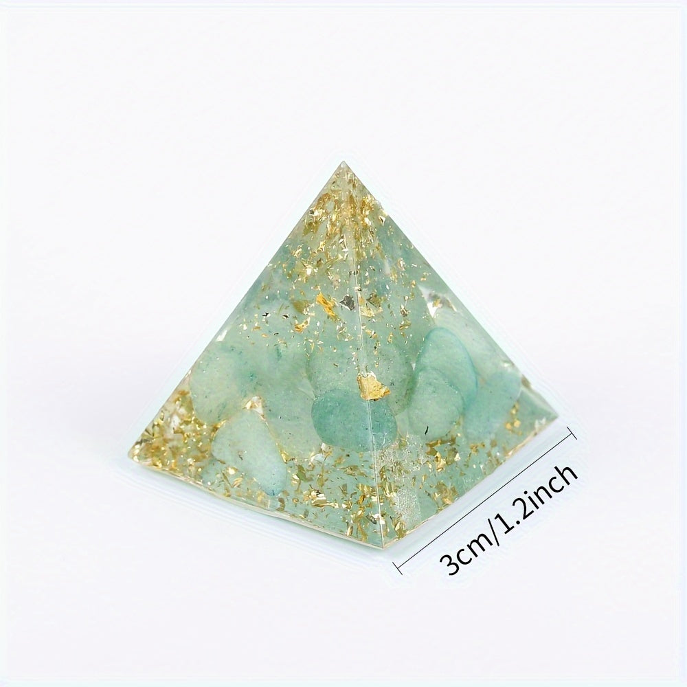 1pc Crystal Fragment Ornament, Pyramid Triangle Epoxy Resin Drop Glue Desktop Small Ornament, Holiday Gift, Car Decorations, Home Decorations