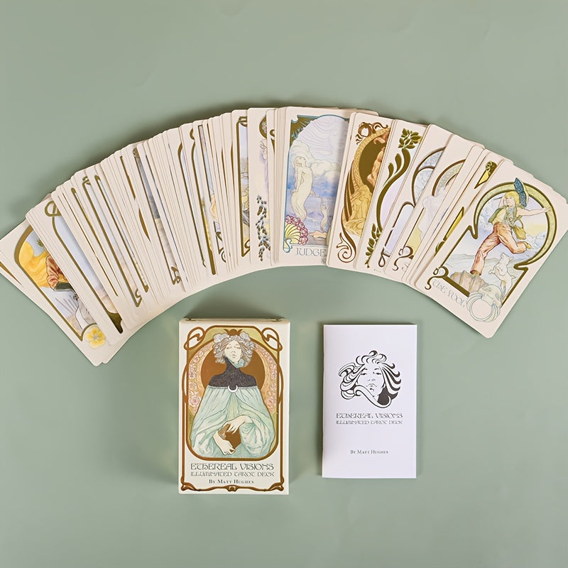 KEPNOY Ethereal Visions Tarot Deck - 78 Cards, Standard Size, Fortune Telling & Party Game, Perfect for Halloween, Thanksgiving, Christmas Gifts